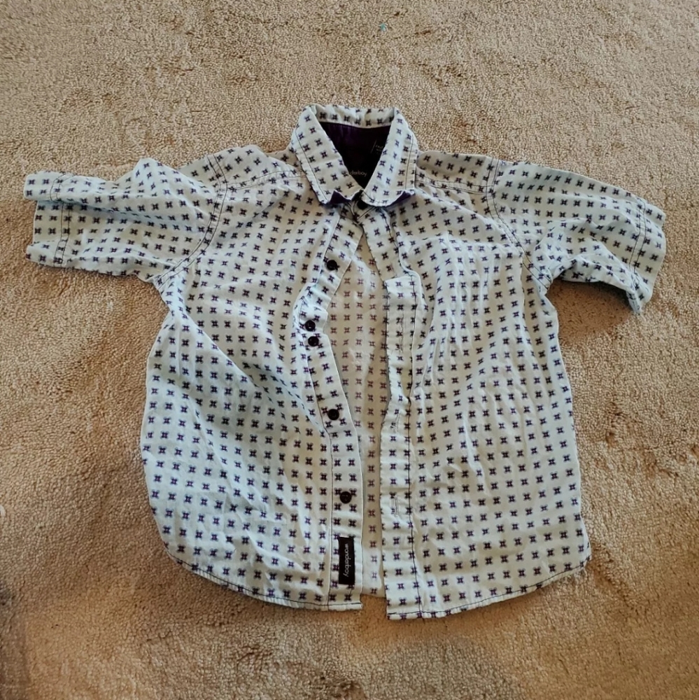 Wonderboy blue short sleeve button shirt size